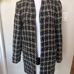 Calvin Klein Black and White Plaid Blazer